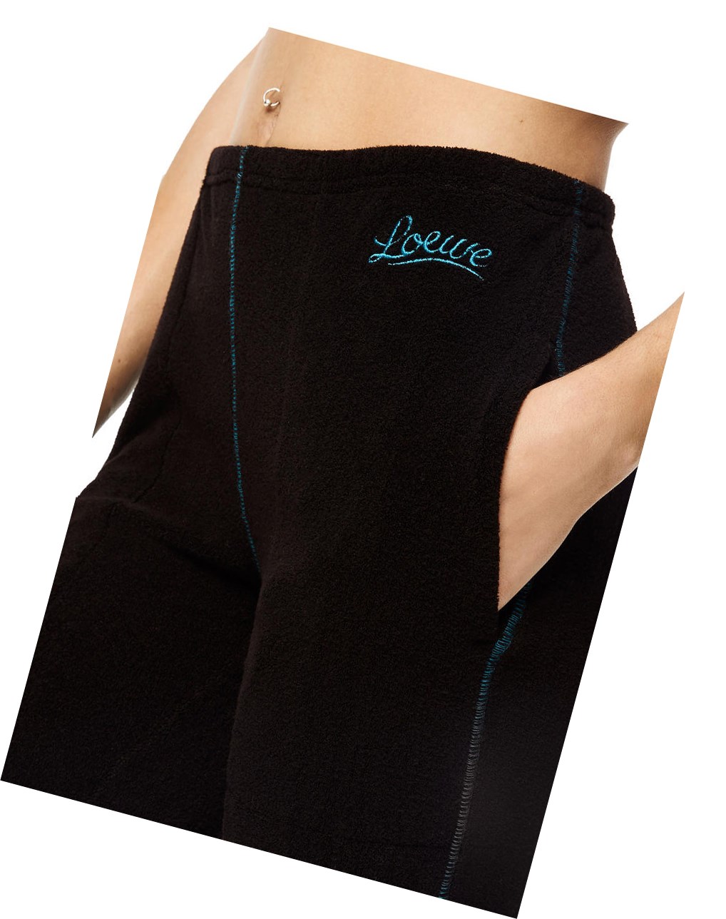 Loewe Cycling shorts in viscose Noir | 1467VXLEZ