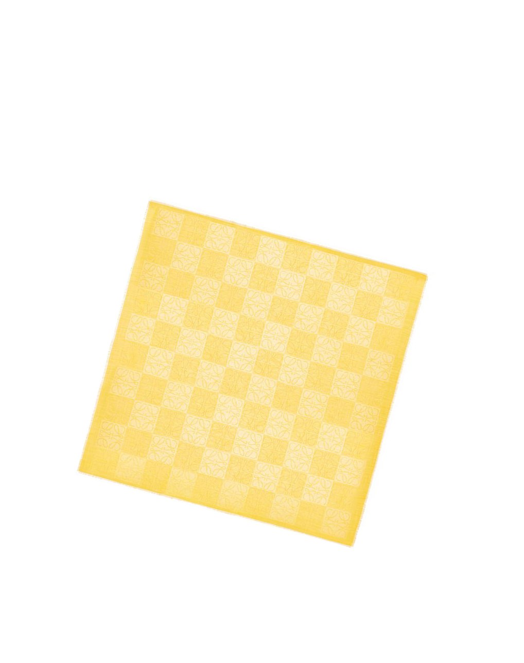 Loewe Damero scarf in wool, silk and cashmere Jaune | 2407IWBYO