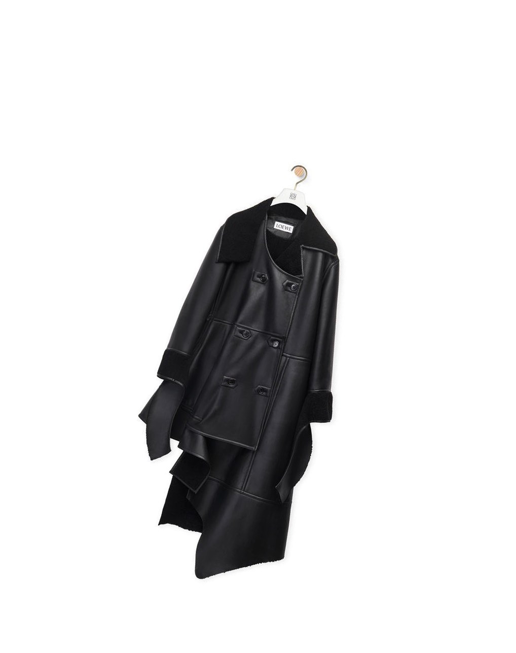 Loewe Deconstructed coat in shearling Noir | 2418KWDVP