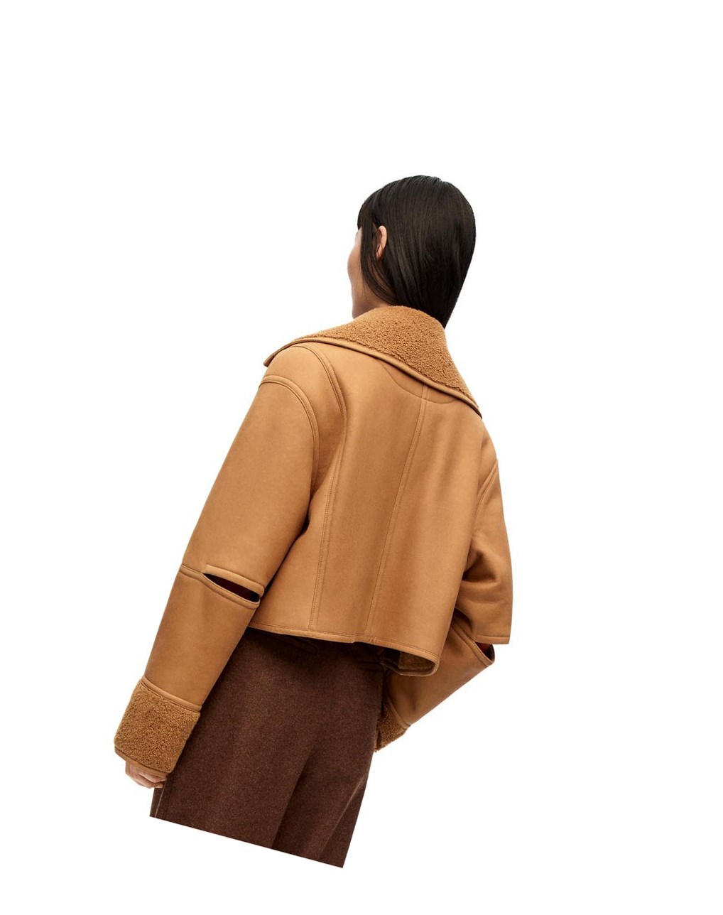 Loewe Deconstructed jacket in shearling Bordeaux | 4732HOCKS