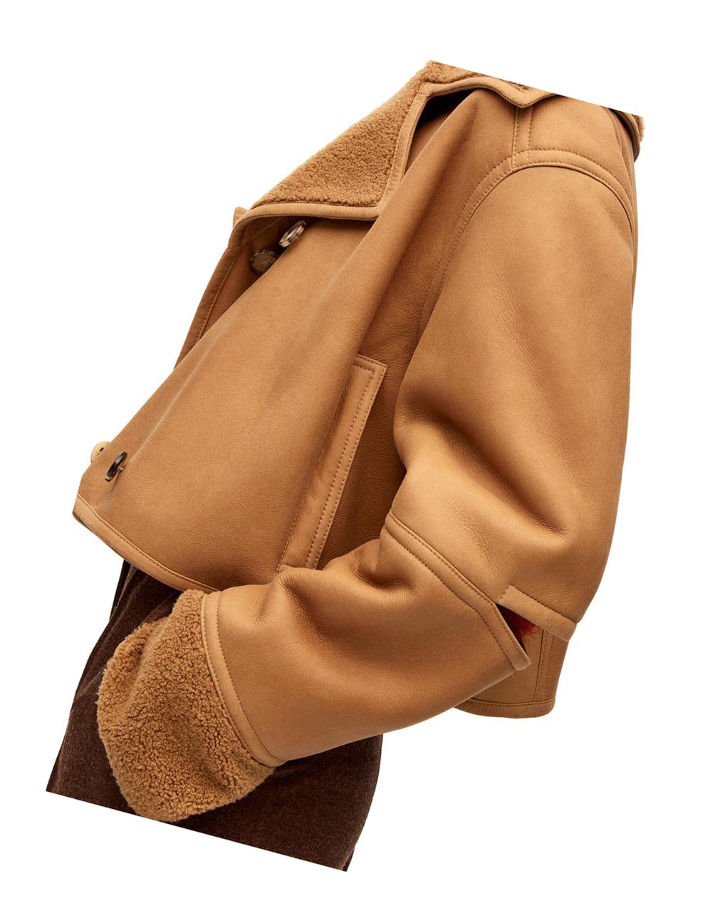 Loewe Deconstructed jacket in shearling Bordeaux | 4732HOCKS