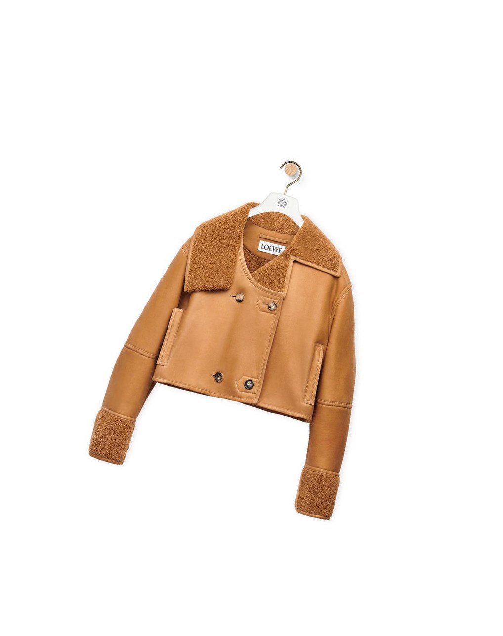 Loewe Deconstructed jacket in shearling Bordeaux | 4732HOCKS