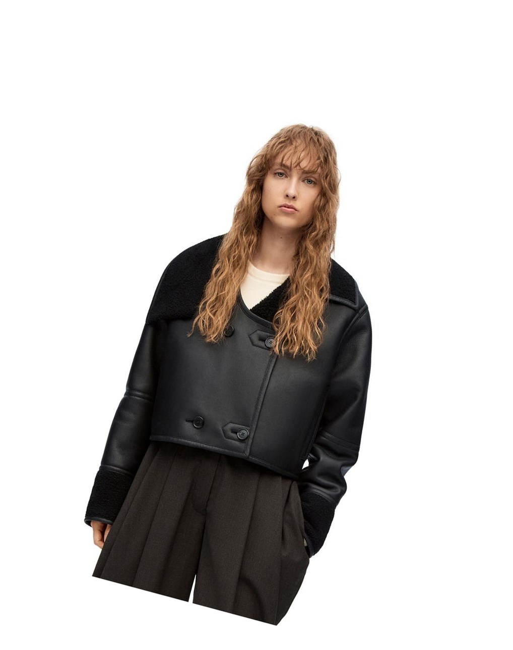 Loewe Deconstructed jacket in shearling Noir | 6175DRPFC