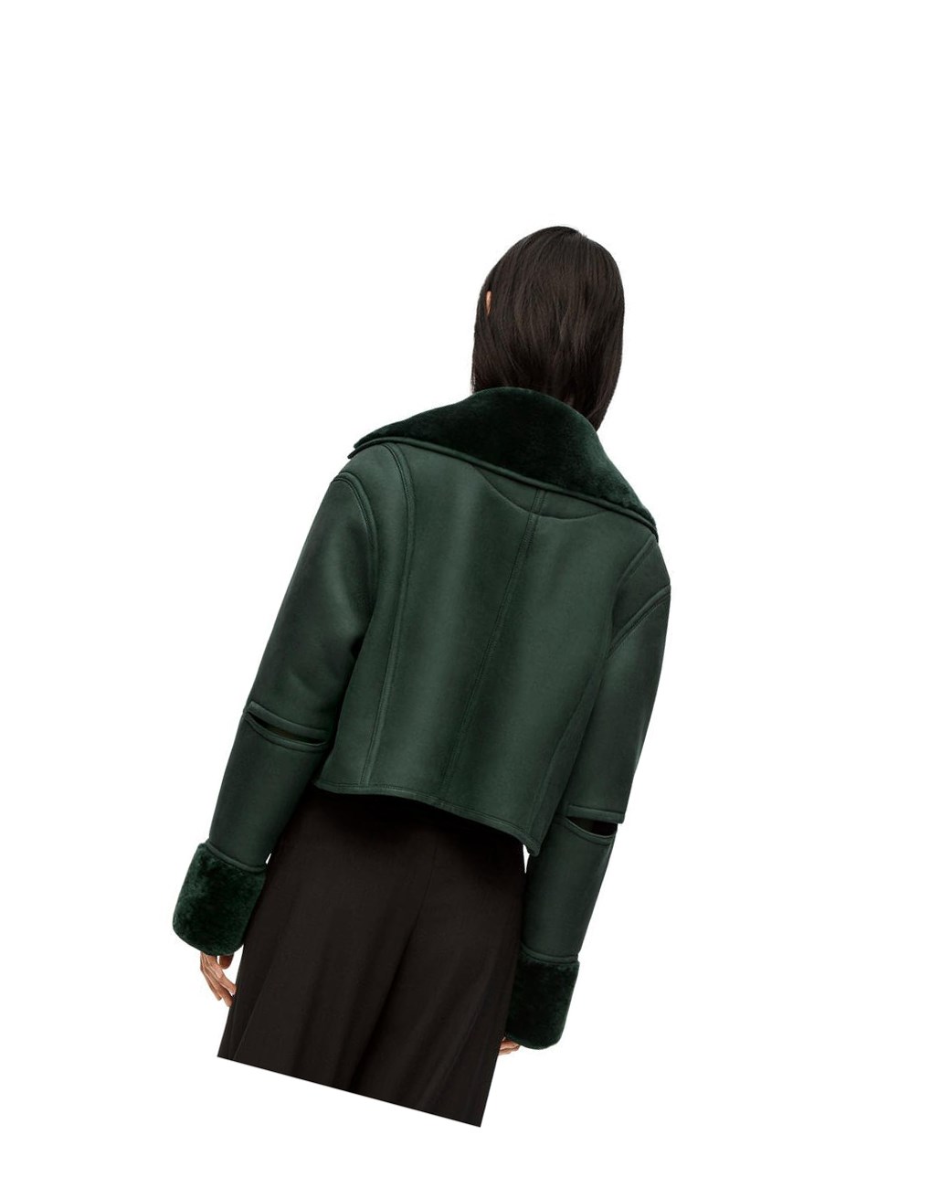 Loewe Deconstructed jacket in shearling Vert | 9503AMTFV