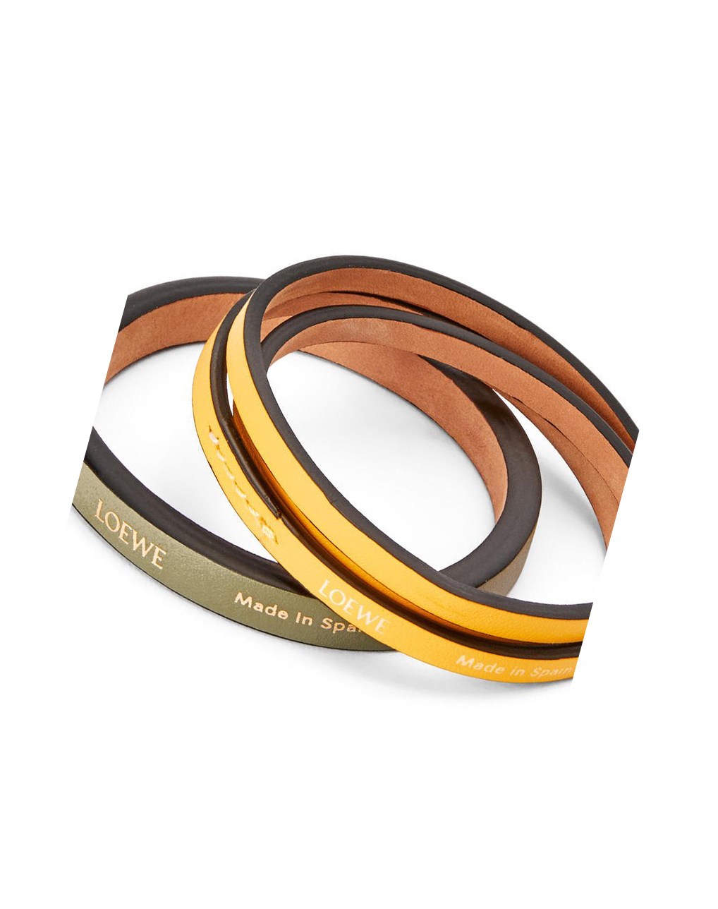 Loewe Double bangle set in classic calfskin Jaune | 0478GLABO