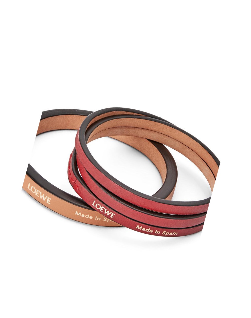 Loewe Double bangle set in classic calfskin Rouge Foncé | 5781TFNGB