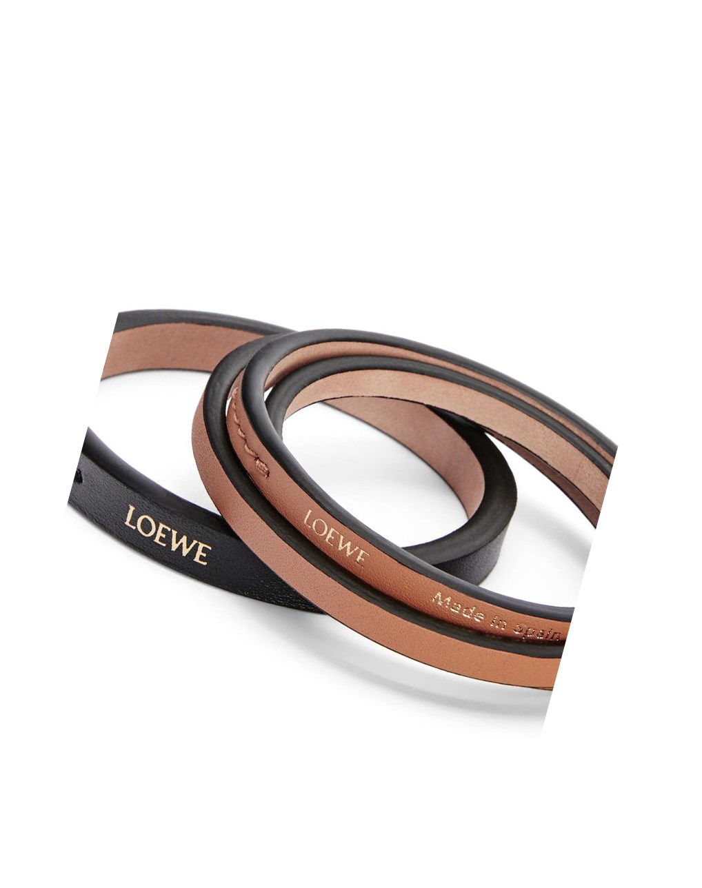 Loewe Double bangle set in classic calfskin Noir | 6753BVJYT