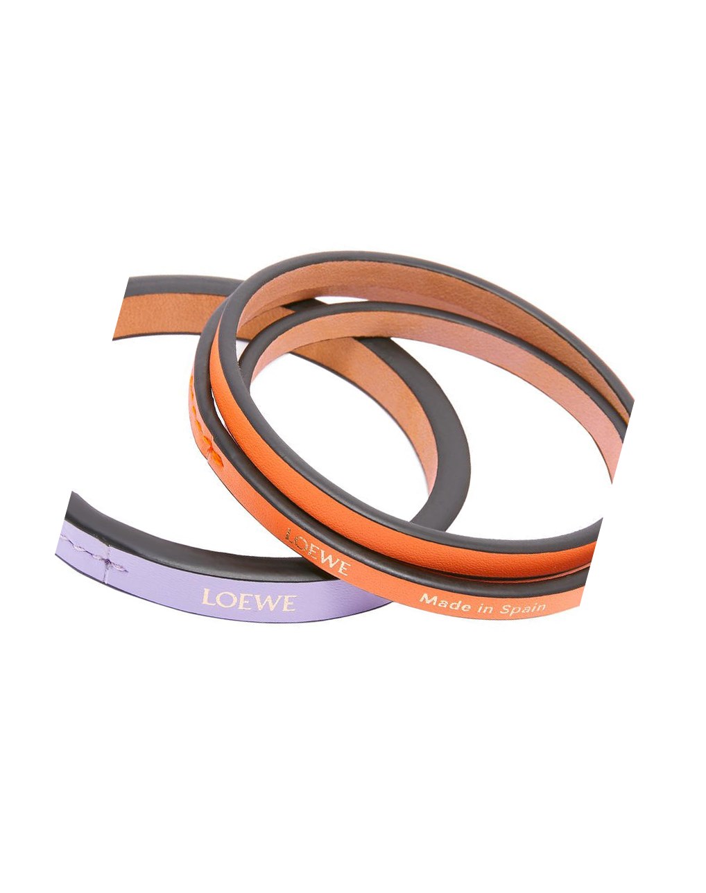 Loewe Double bangle set in classic calfskin Orange | 8415YAGDI