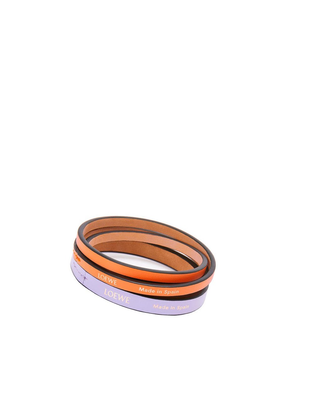 Loewe Double bangle set in classic calfskin Orange | 8415YAGDI