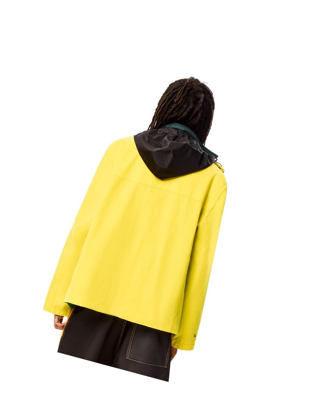 Loewe Double layer parka in cotton Noir Jaune | 0542AXJKN