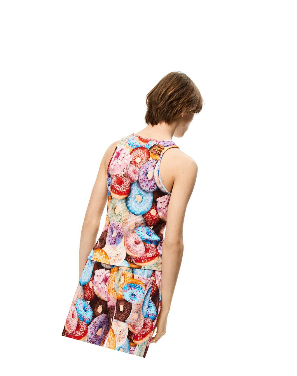 Loewe Doughnuts ribbed tank top in cotton Multicolore | 8423UWKTO