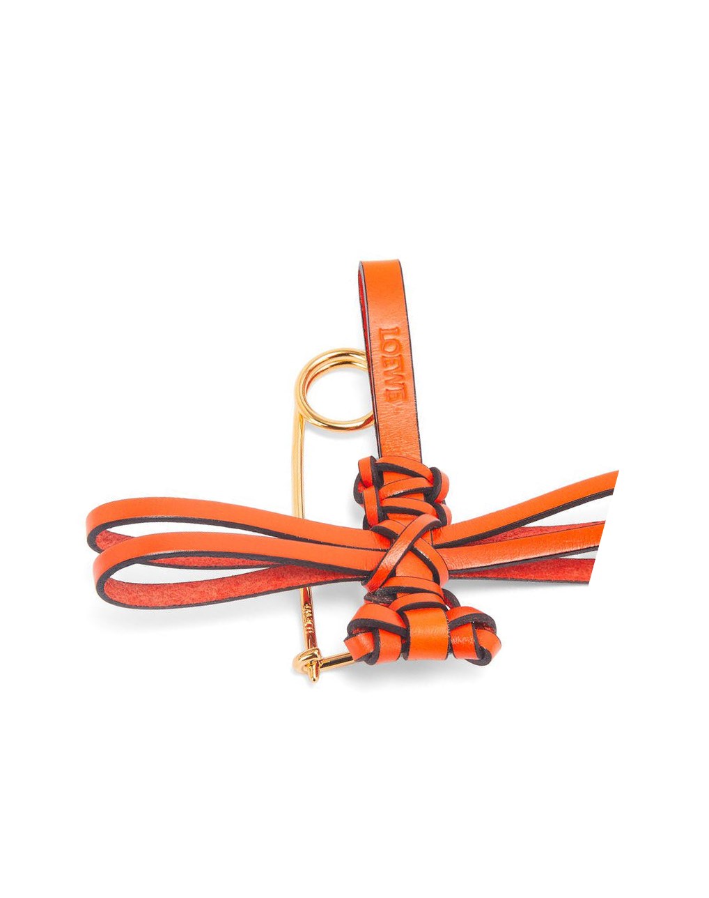 Loewe Dragonfly pin charm in calfskin Orange | 3920IXLCE