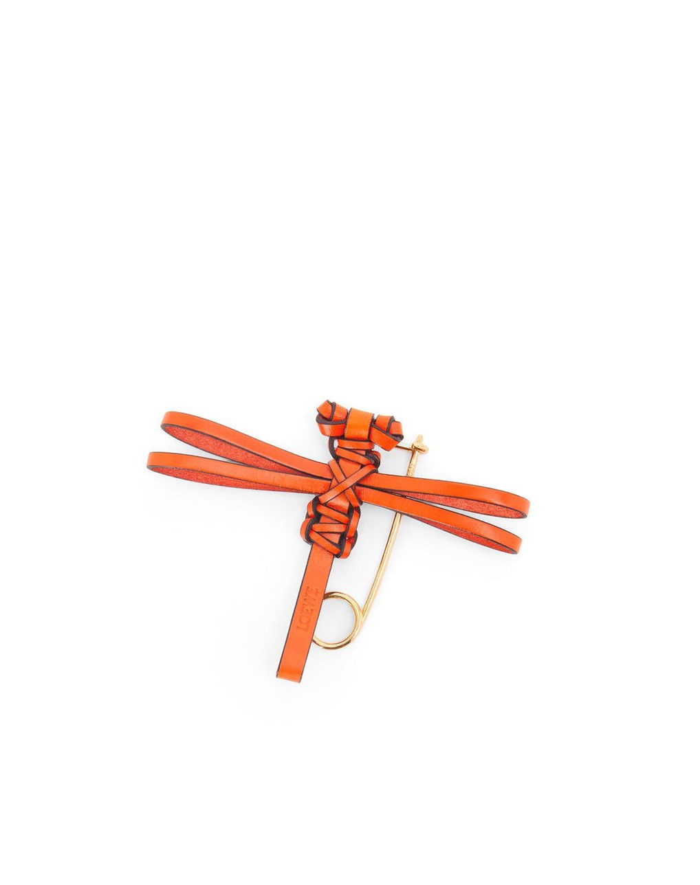 Loewe Dragonfly pin charm in calfskin Orange | 3920IXLCE