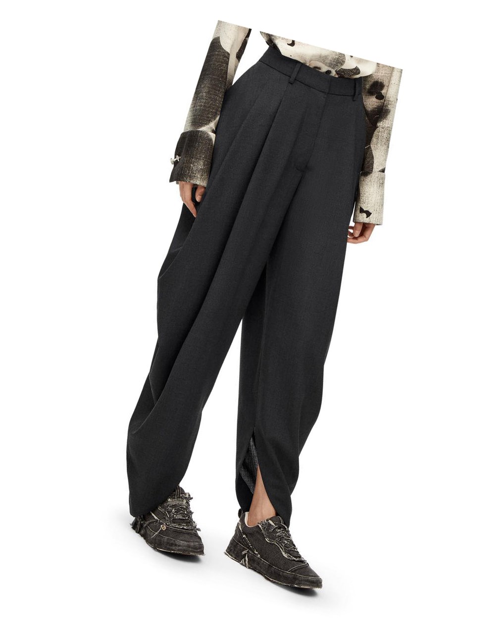 Loewe Draped trousers in wool Grise | 7893BYHXC