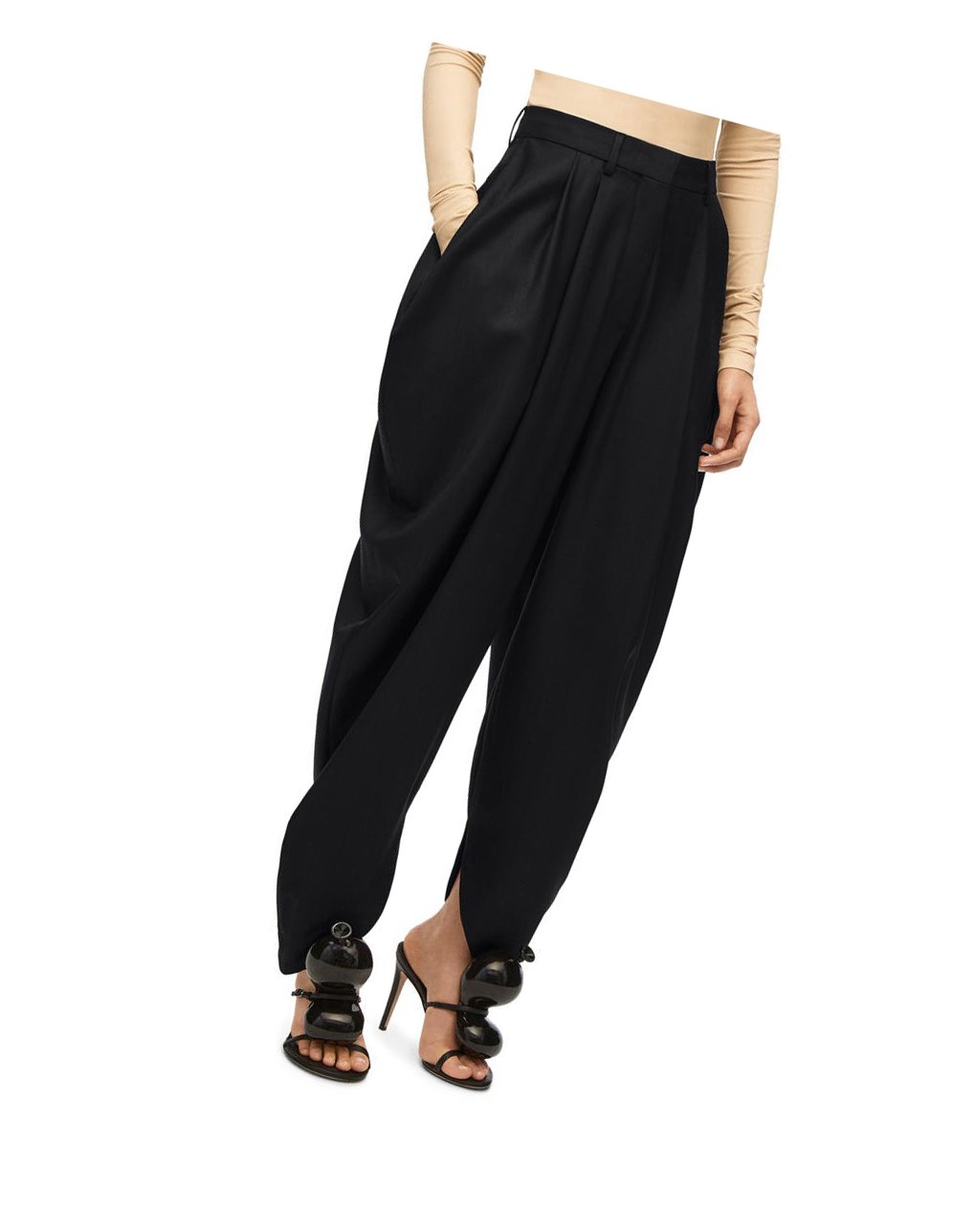 Loewe Draped trousers in wool Noir | 3127ELGQU