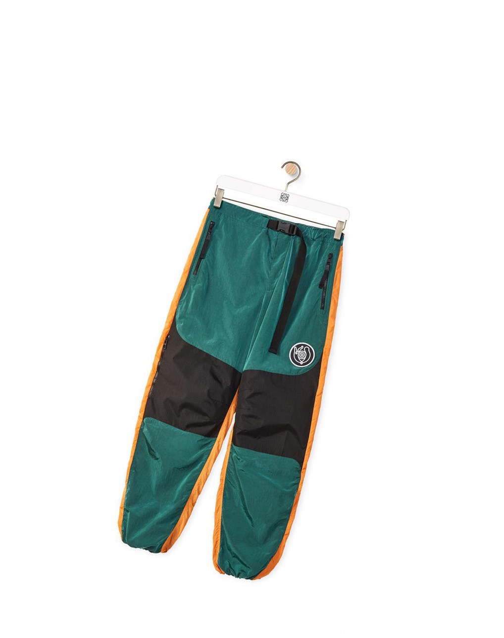 Loewe Drawstring panel trousers Vert Orange | 8267RWPUM