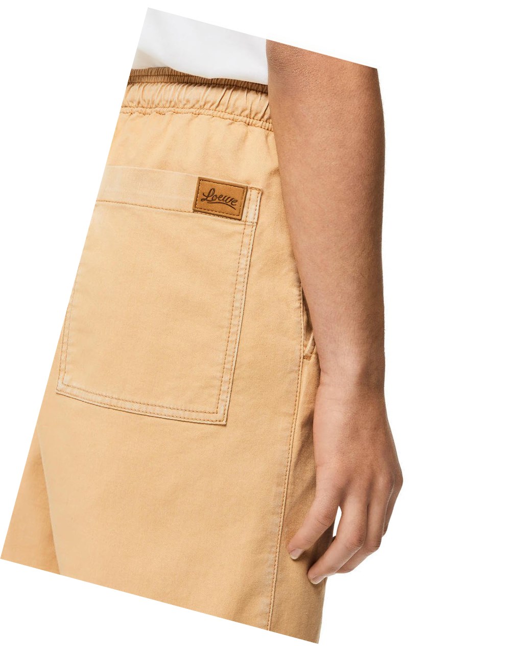 Loewe Drawstring shorts in cotton Beige | 2967HGIBK