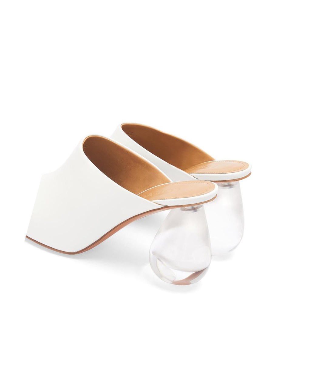 Loewe Drop heel mule in calfskin Blanche | 9734WUYST