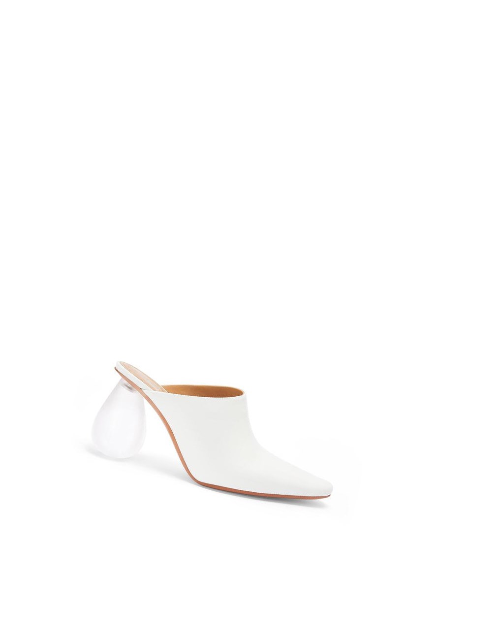 Loewe Drop heel mule in calfskin Blanche | 9734WUYST