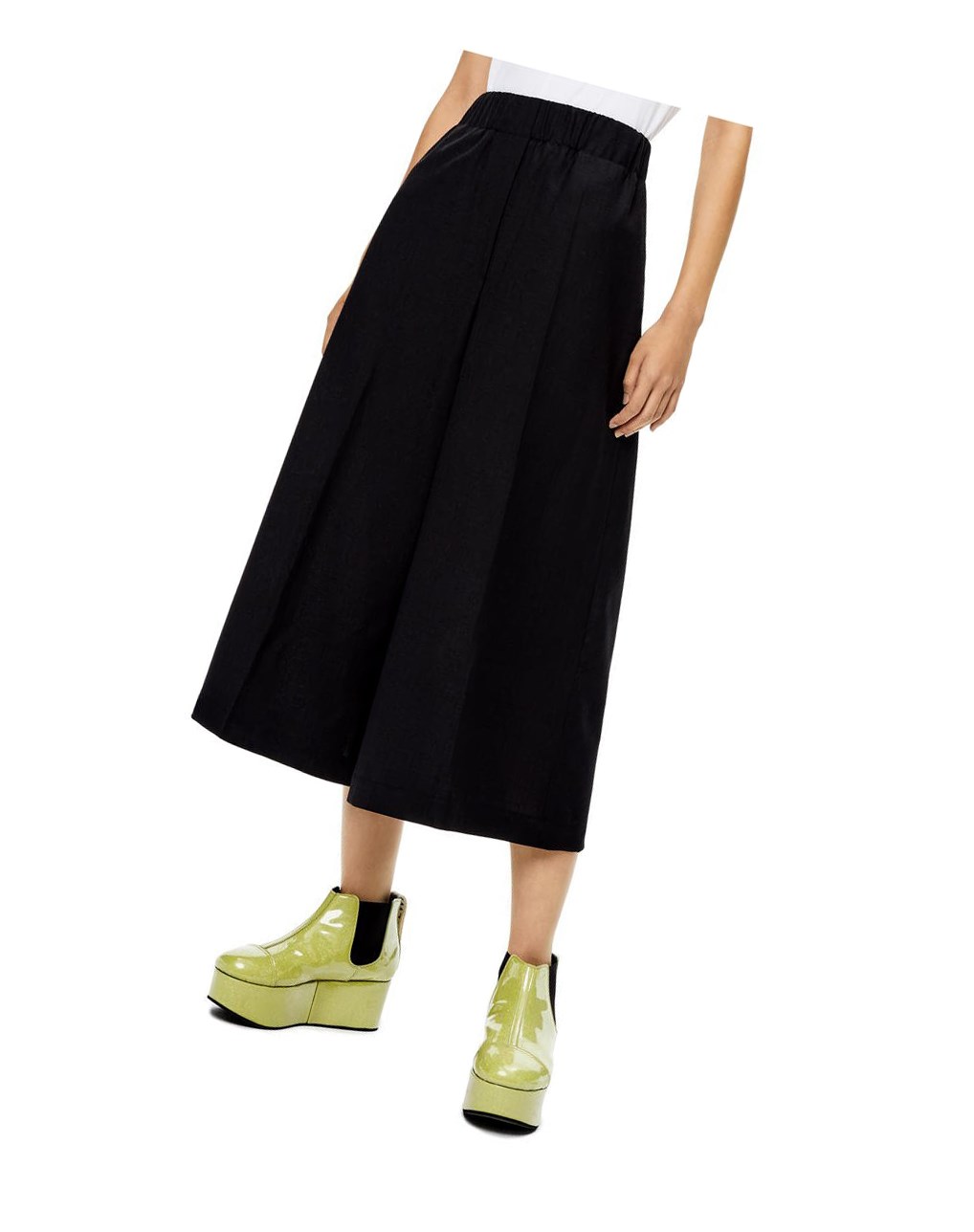 Loewe Elasticated cropped trousers in wool Noir | 1536ELCNB