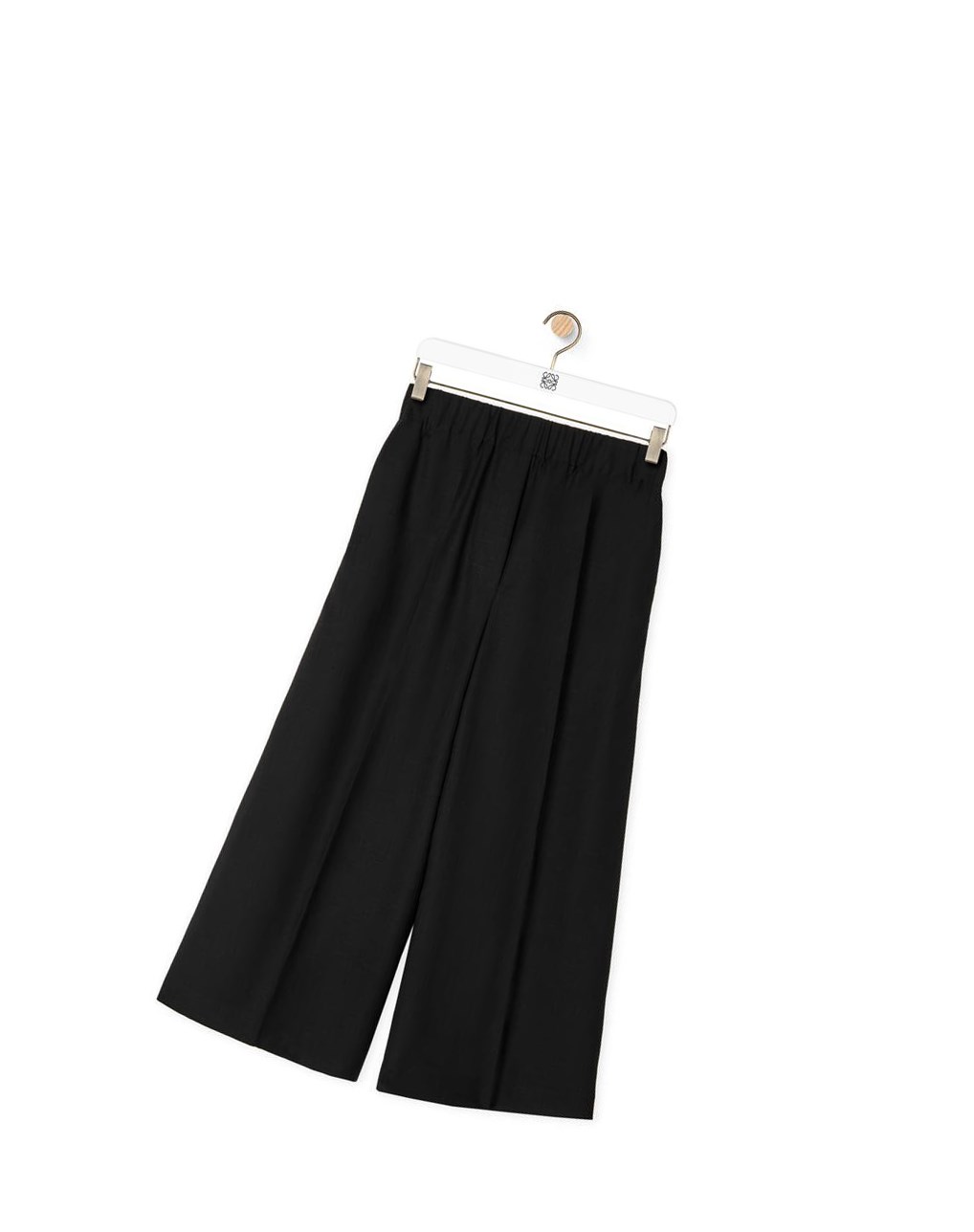 Loewe Elasticated cropped trousers in wool Noir | 1536ELCNB