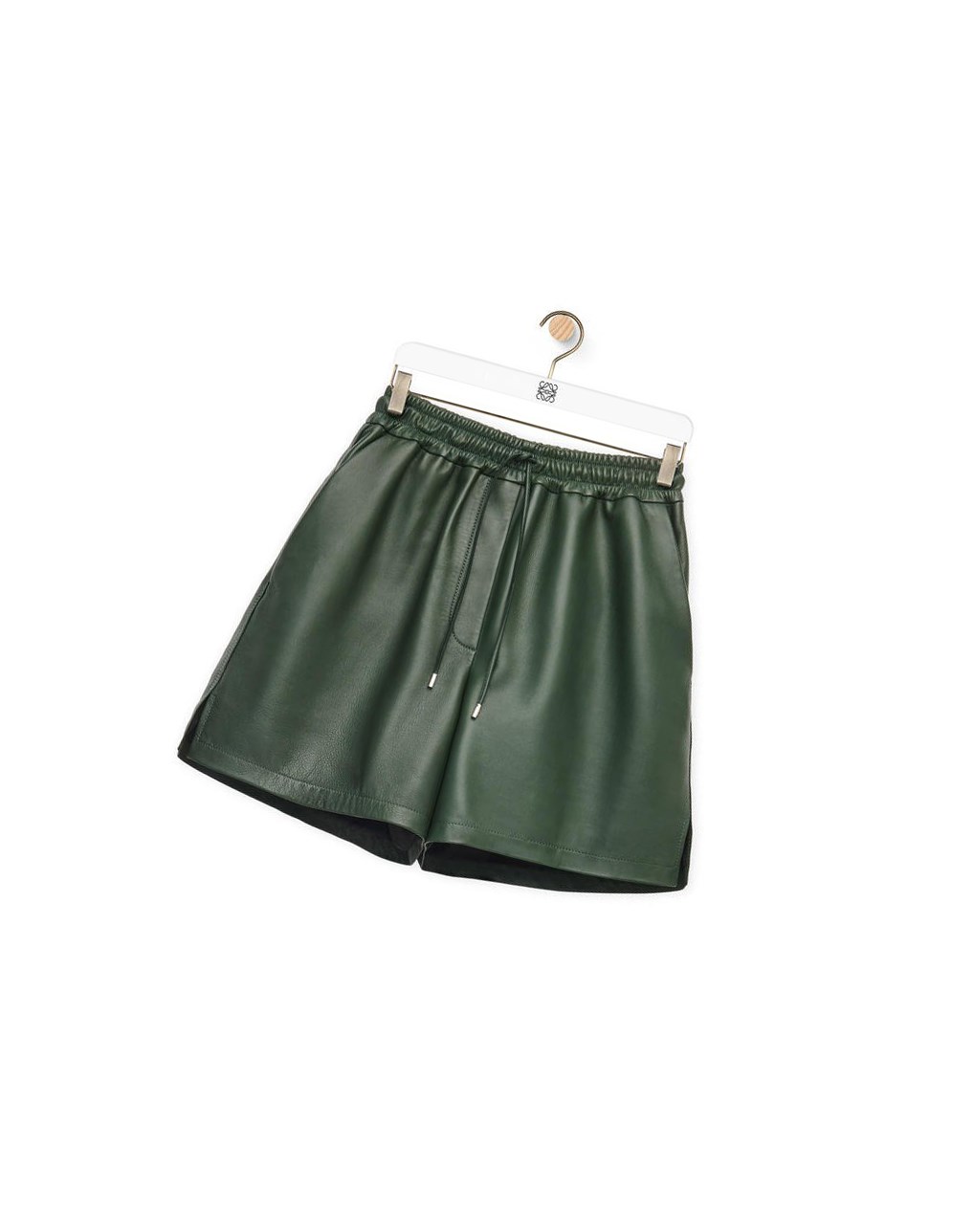 Loewe Elasticated shorts in nappa Vert | 1298OWGHN