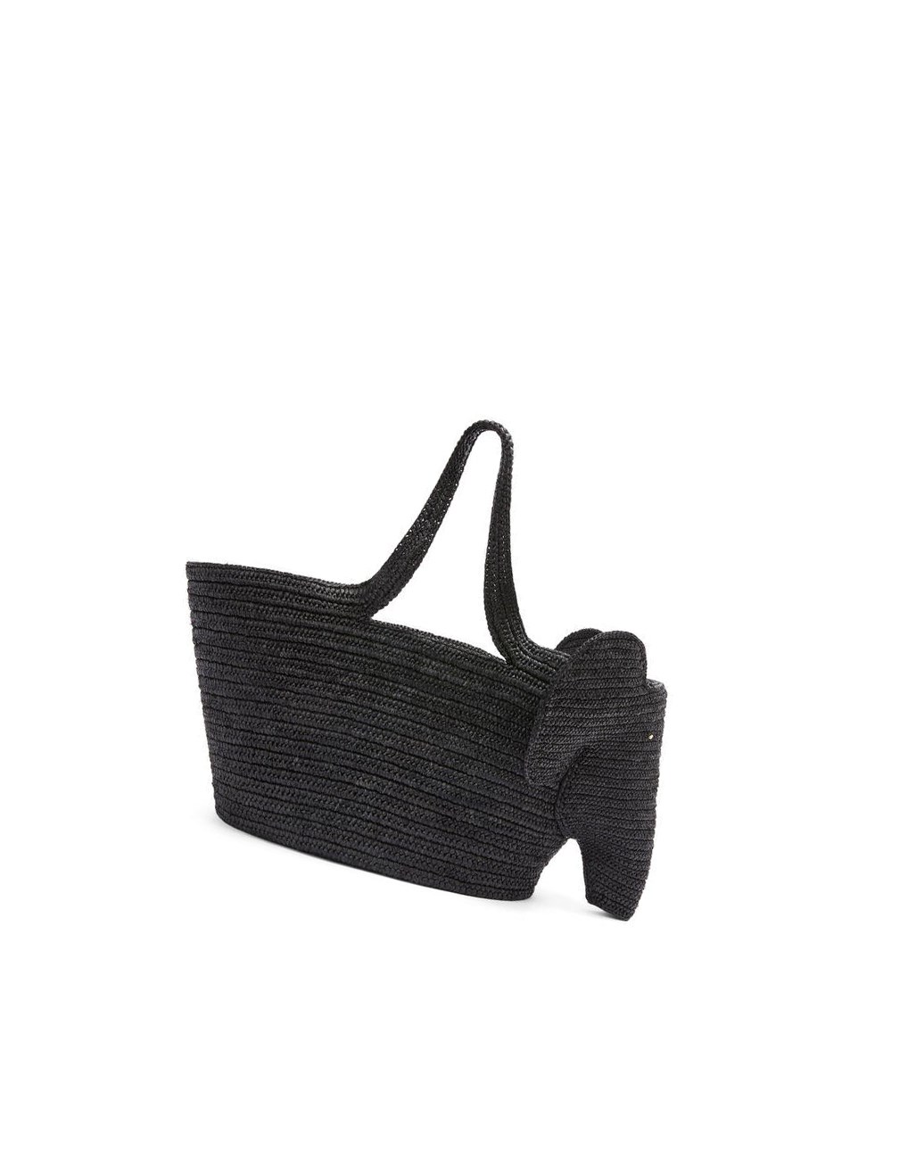 Loewe Elephant Basket bag in raffia Noir | 2507TVPUL