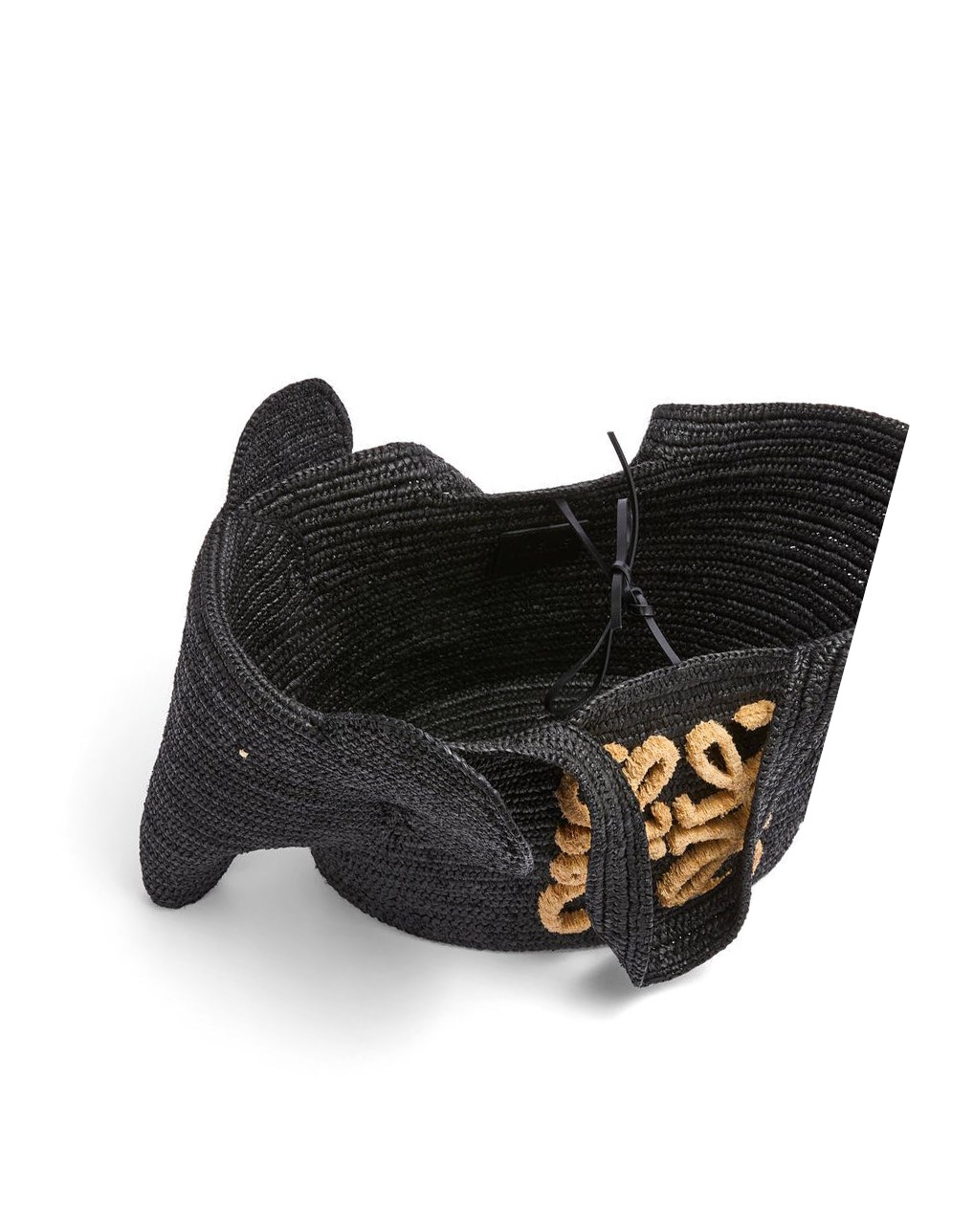 Loewe Elephant Basket bag in raffia Noir | 2507TVPUL