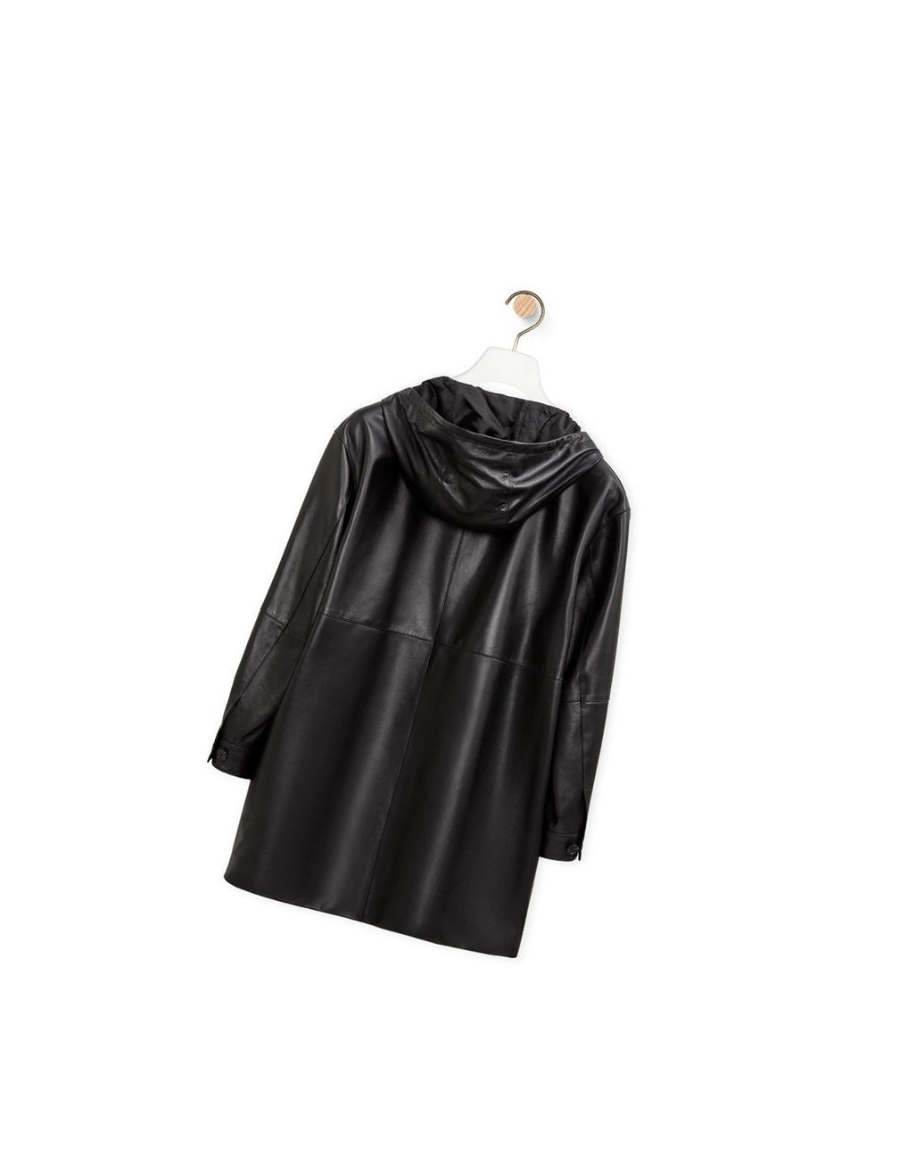 Loewe Encapuchonné coat in nappa Noir | 0671JVPFY