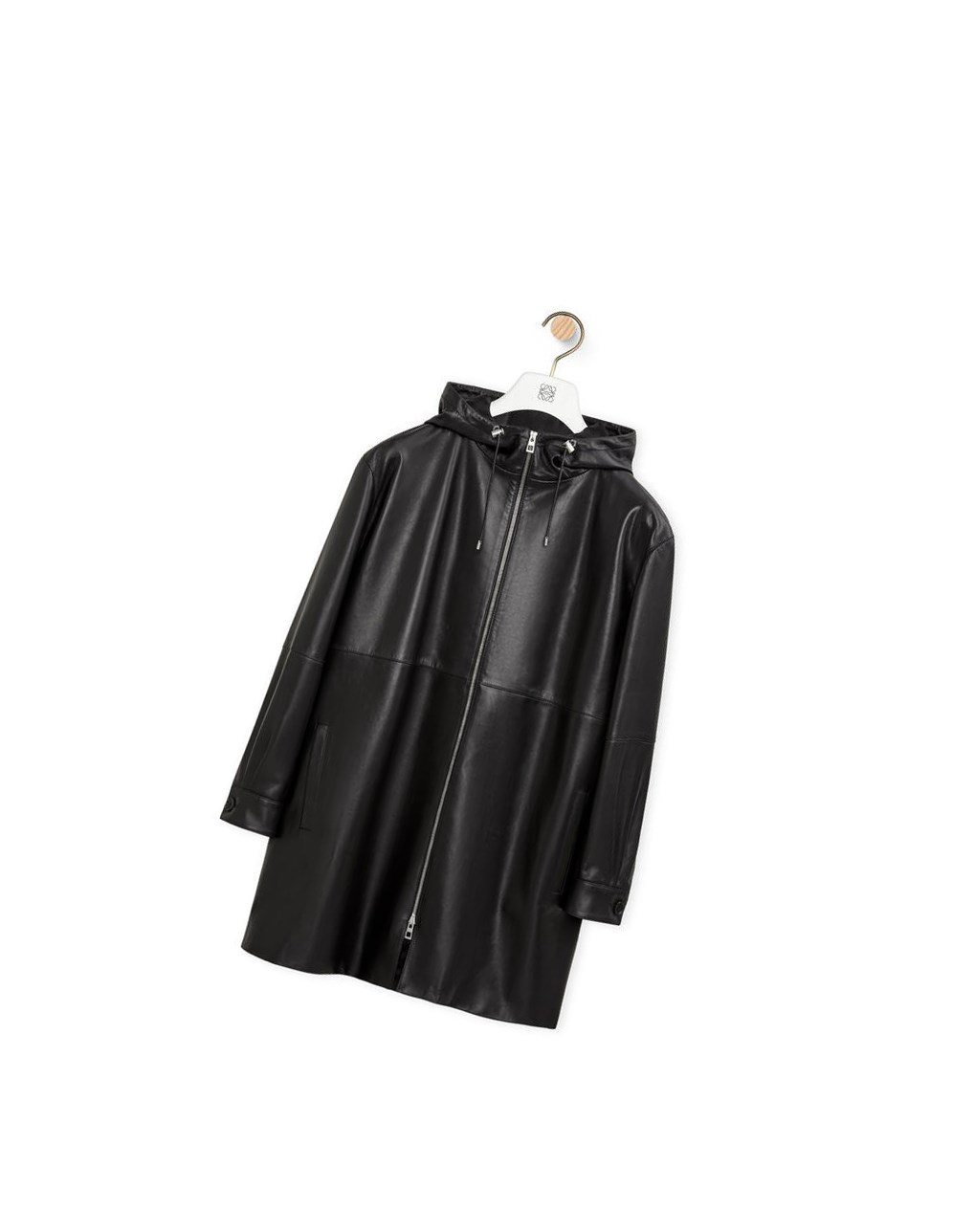 Loewe Encapuchonné coat in nappa Noir | 0671JVPFY