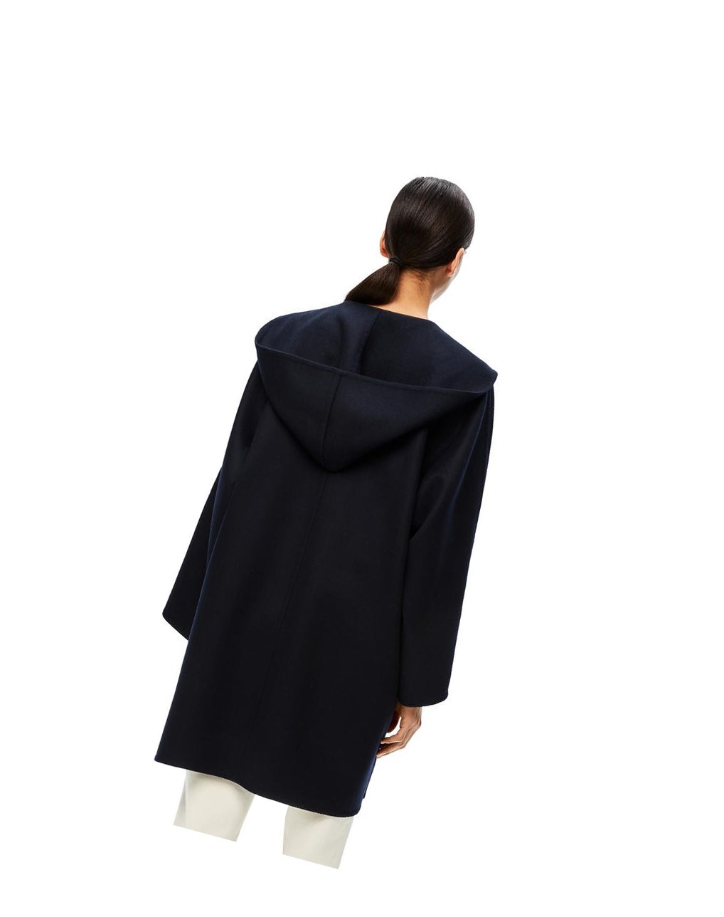 Loewe Encapuchonné coat in wool and cashmere Bleu Marine Foncé Bleu | 2058VRUOZ