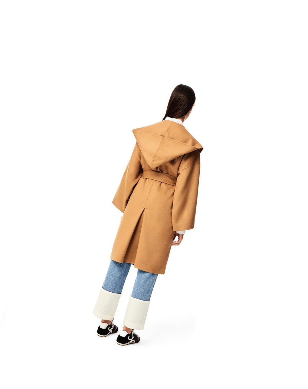 Loewe Encapuchonné coat in wool and cashemere Camel | 6248BXOIT