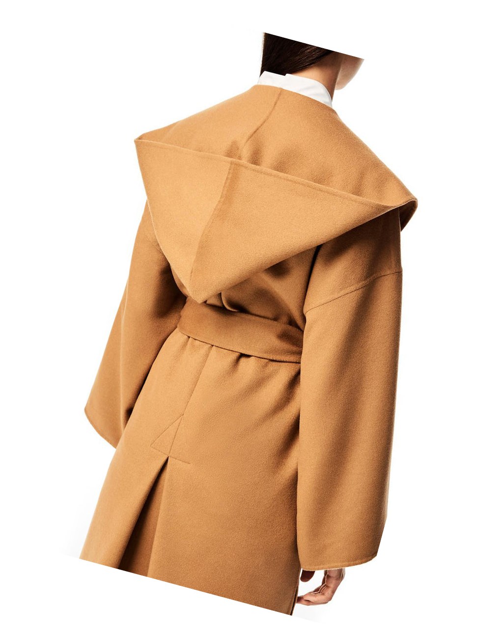 Loewe Encapuchonné coat in wool and cashemere Camel | 6248BXOIT