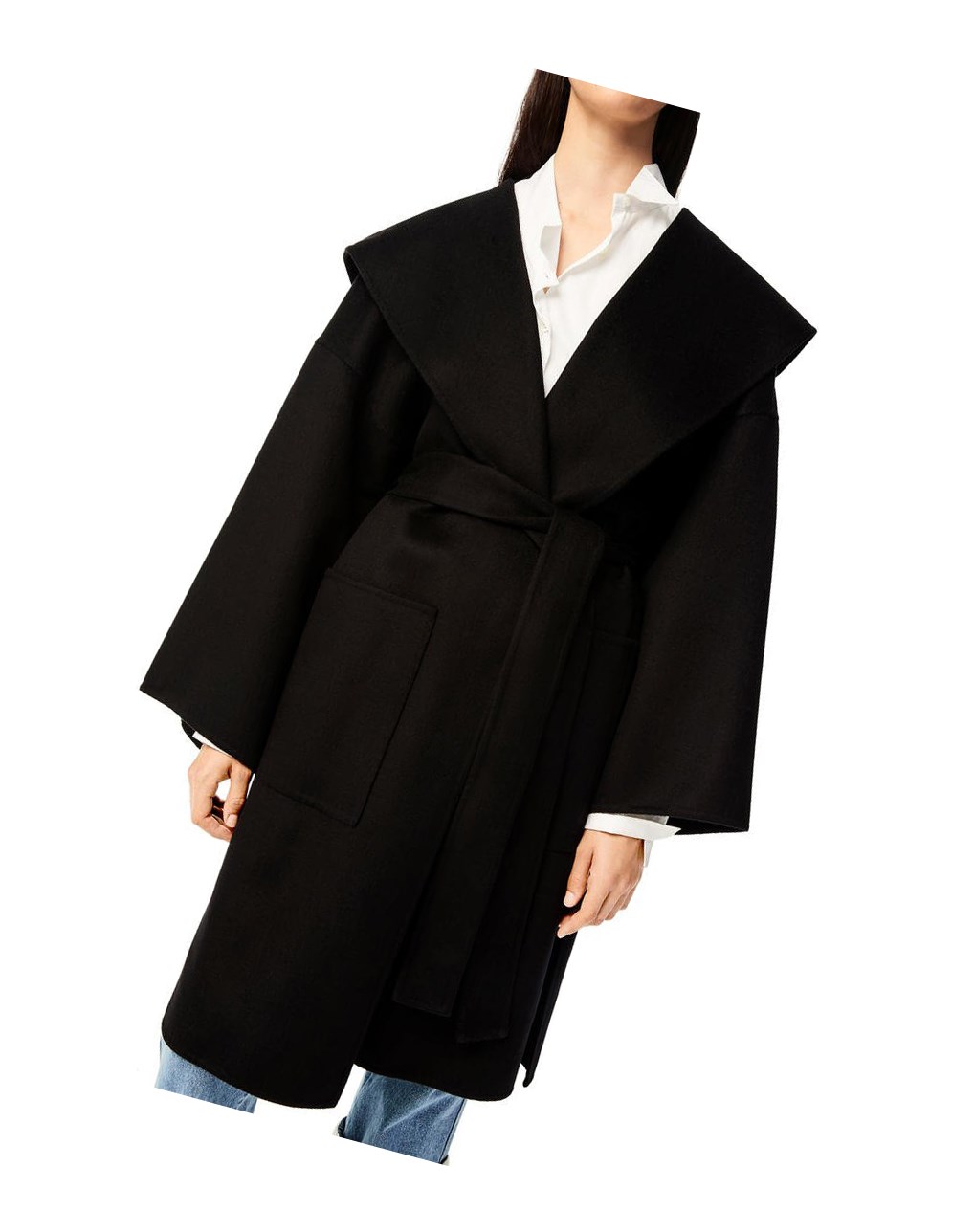 Loewe Encapuchonné coat in wool and cashemere Noir | 6910QFWCT