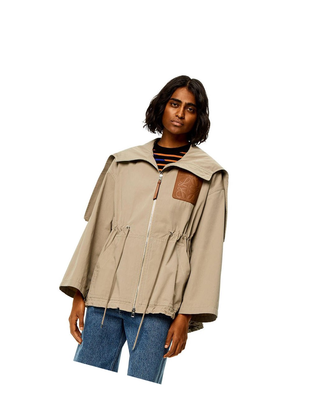 Loewe Encapuchonné jacket in cotton Sandstone | 3916QIEWD