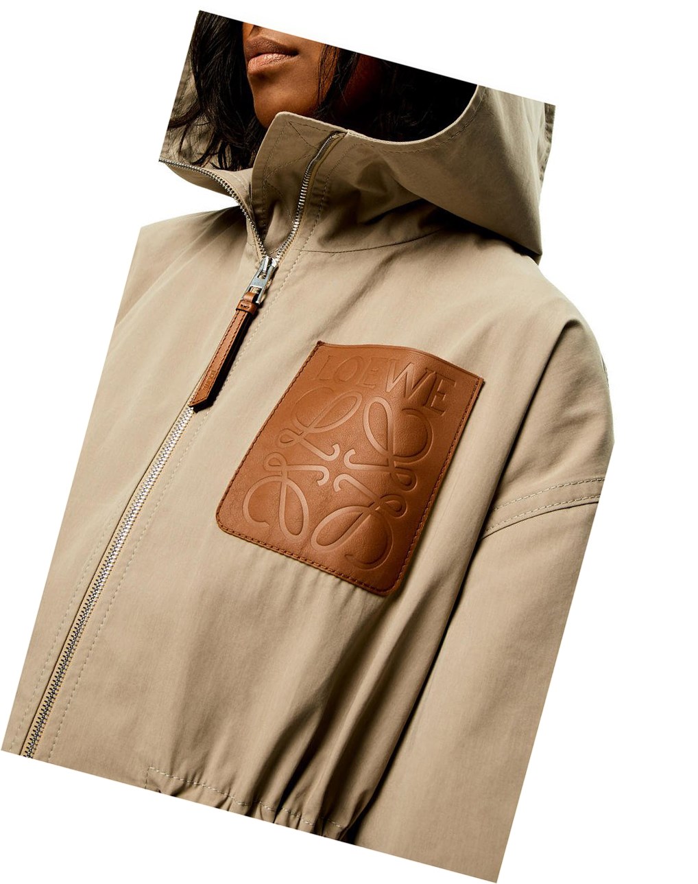 Loewe Encapuchonné jacket in cotton Sandstone | 3916QIEWD