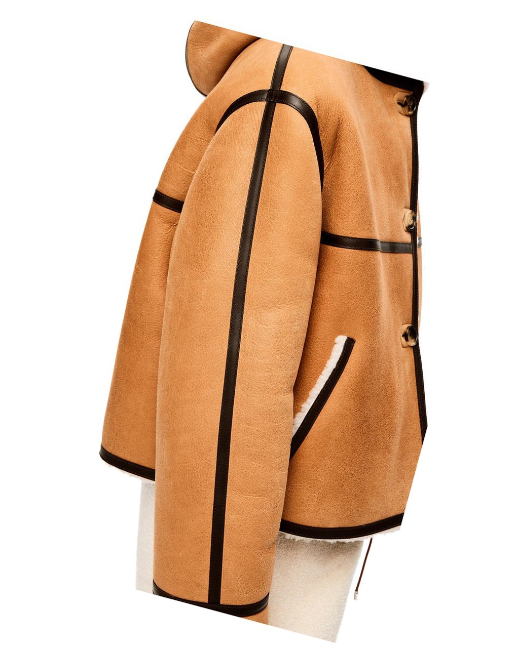 Loewe Encapuchonné jacket in shearling Beige Marron Foncé | 8291EWZXJ