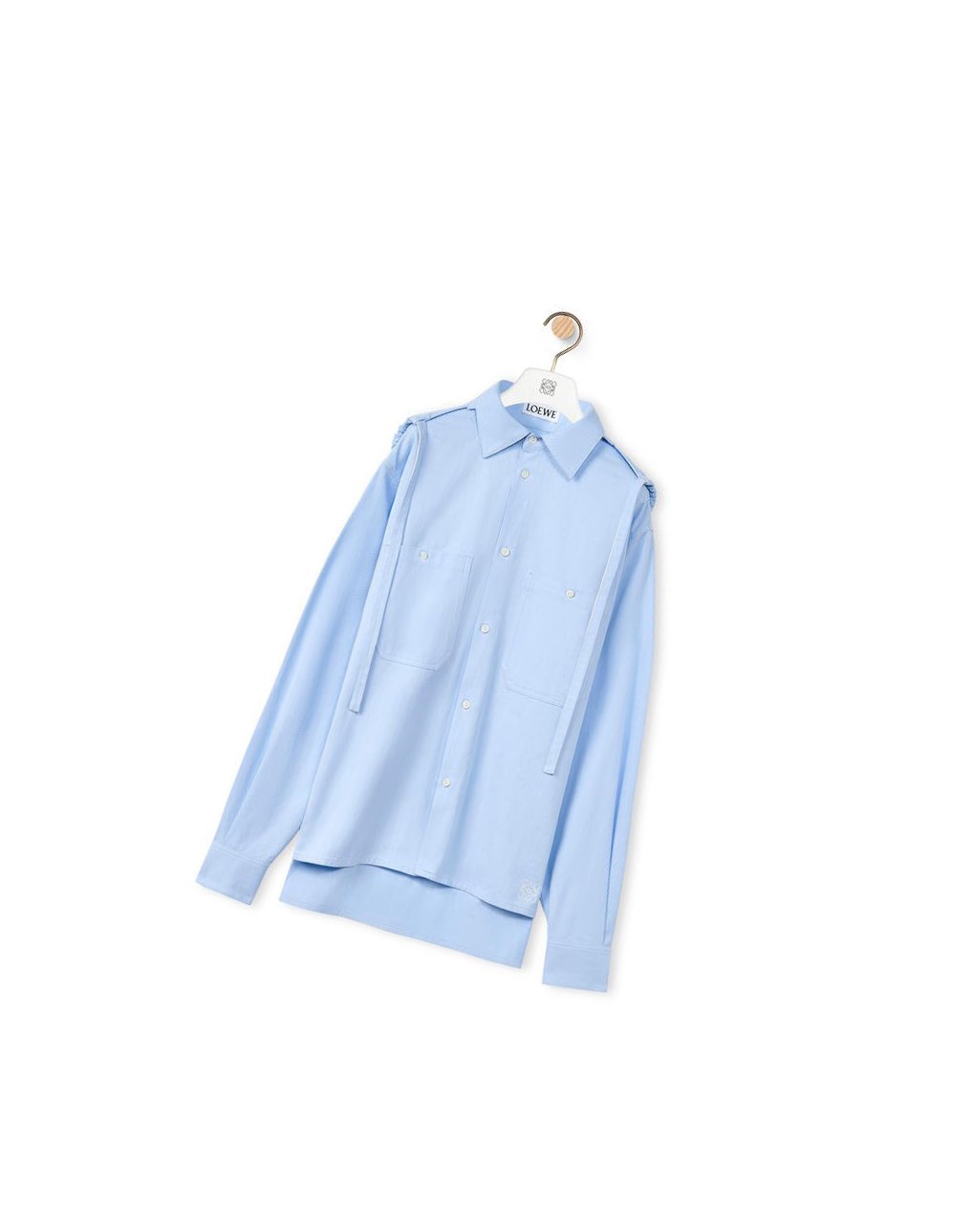 Loewe Encapuchonné shirt in cotton Bleu | 7602PZKCX