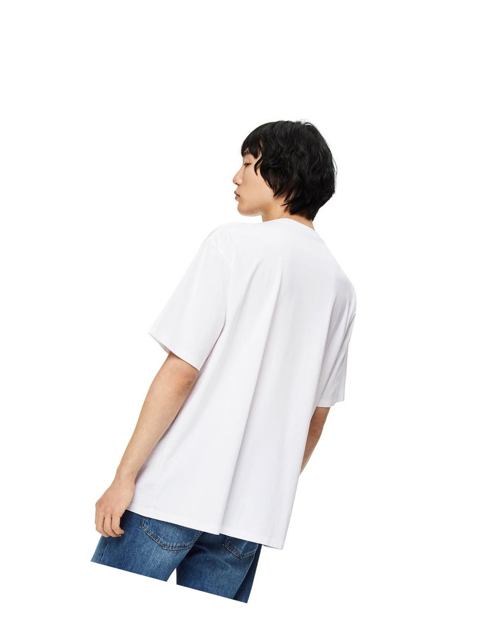 Loewe Face print crystal T-shirt in cotton Blanche | 6732OUQFM