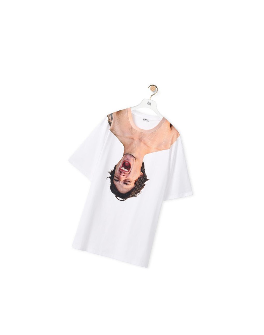 Loewe Face print crystal T-shirt in cotton Blanche | 6732OUQFM