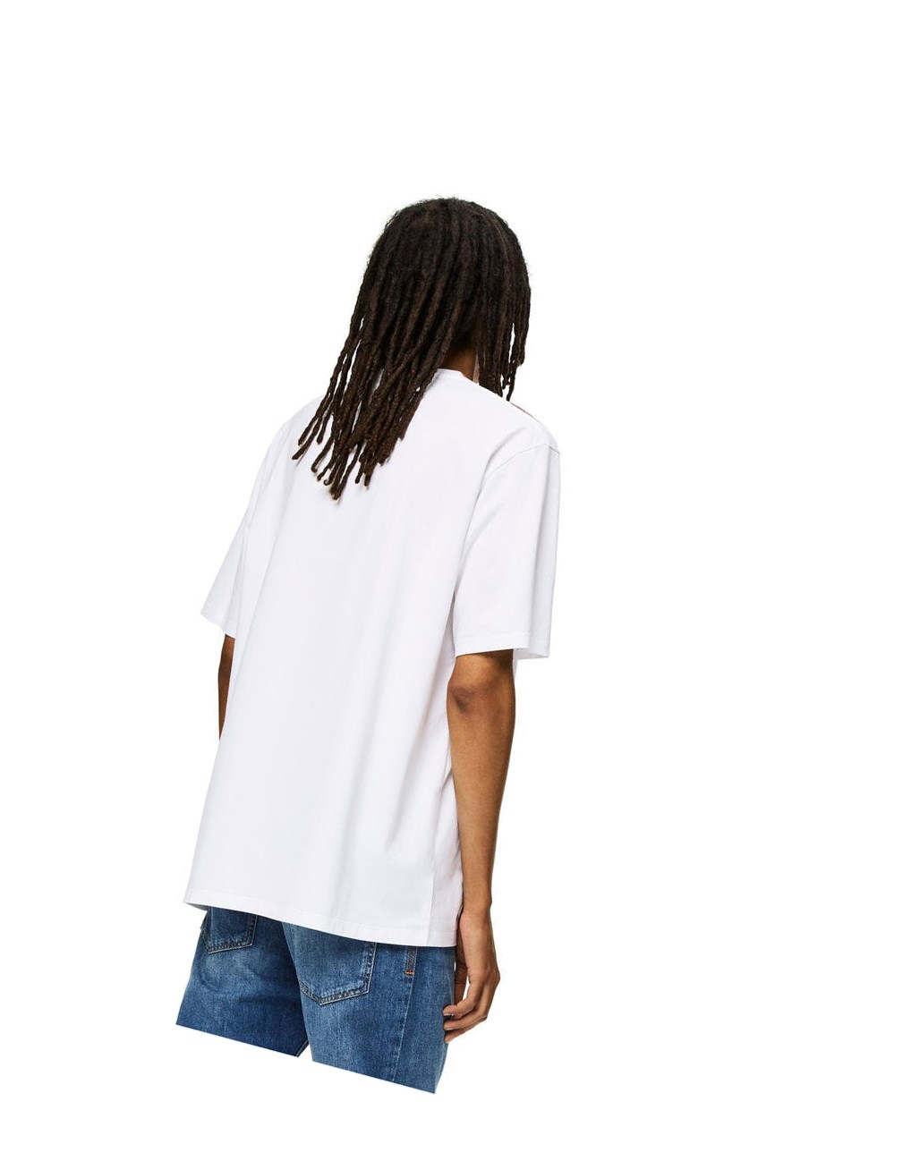 Loewe Face print crystal T-shirt in cotton Blanche | 8016AXFNV