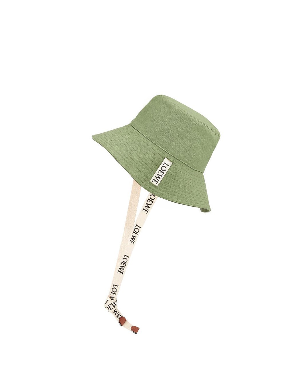 Loewe Fisherman hat in canvas and calfskin Vert | 4137UBLOF