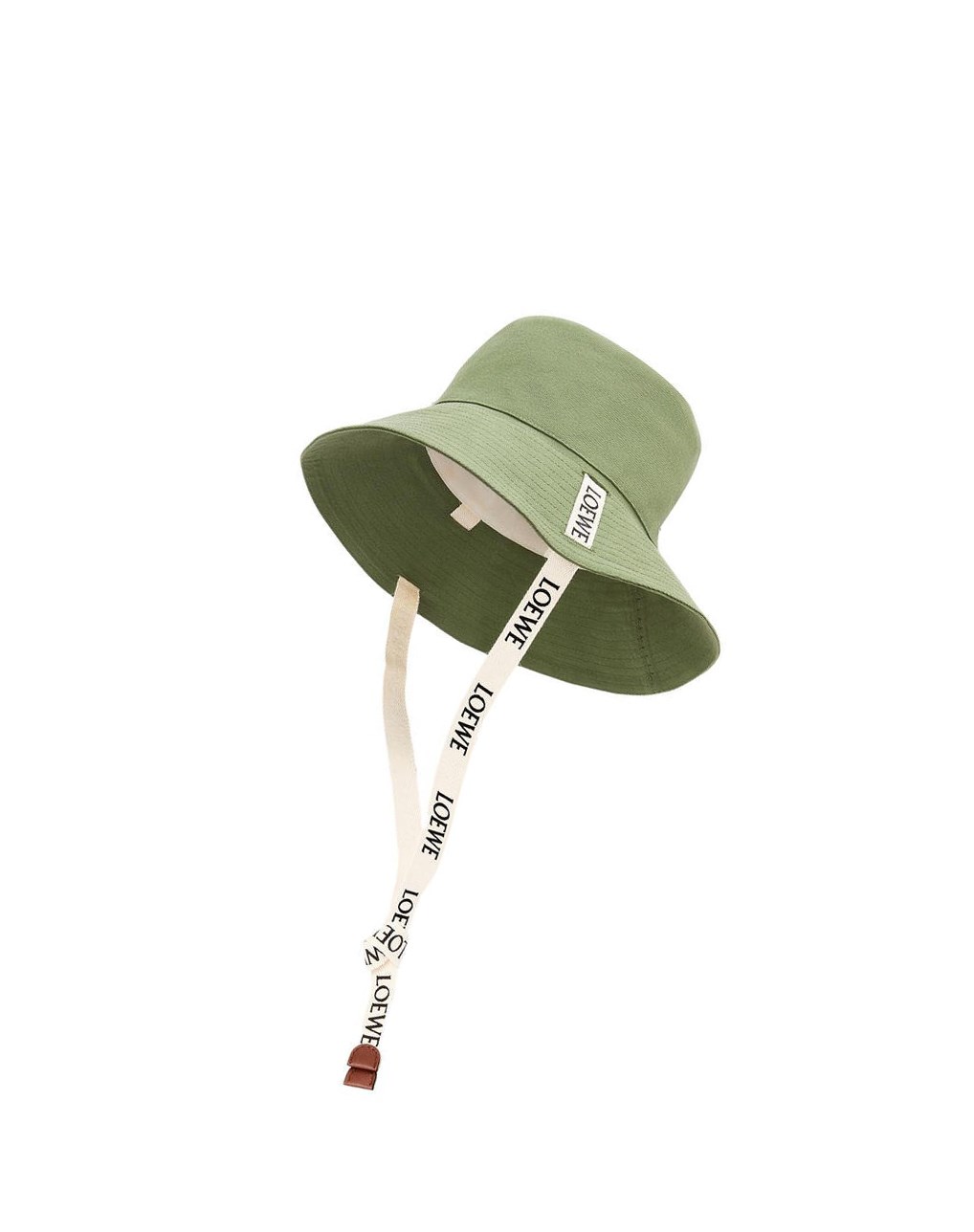 Loewe Fisherman hat in canvas and calfskin Vert | 4137UBLOF