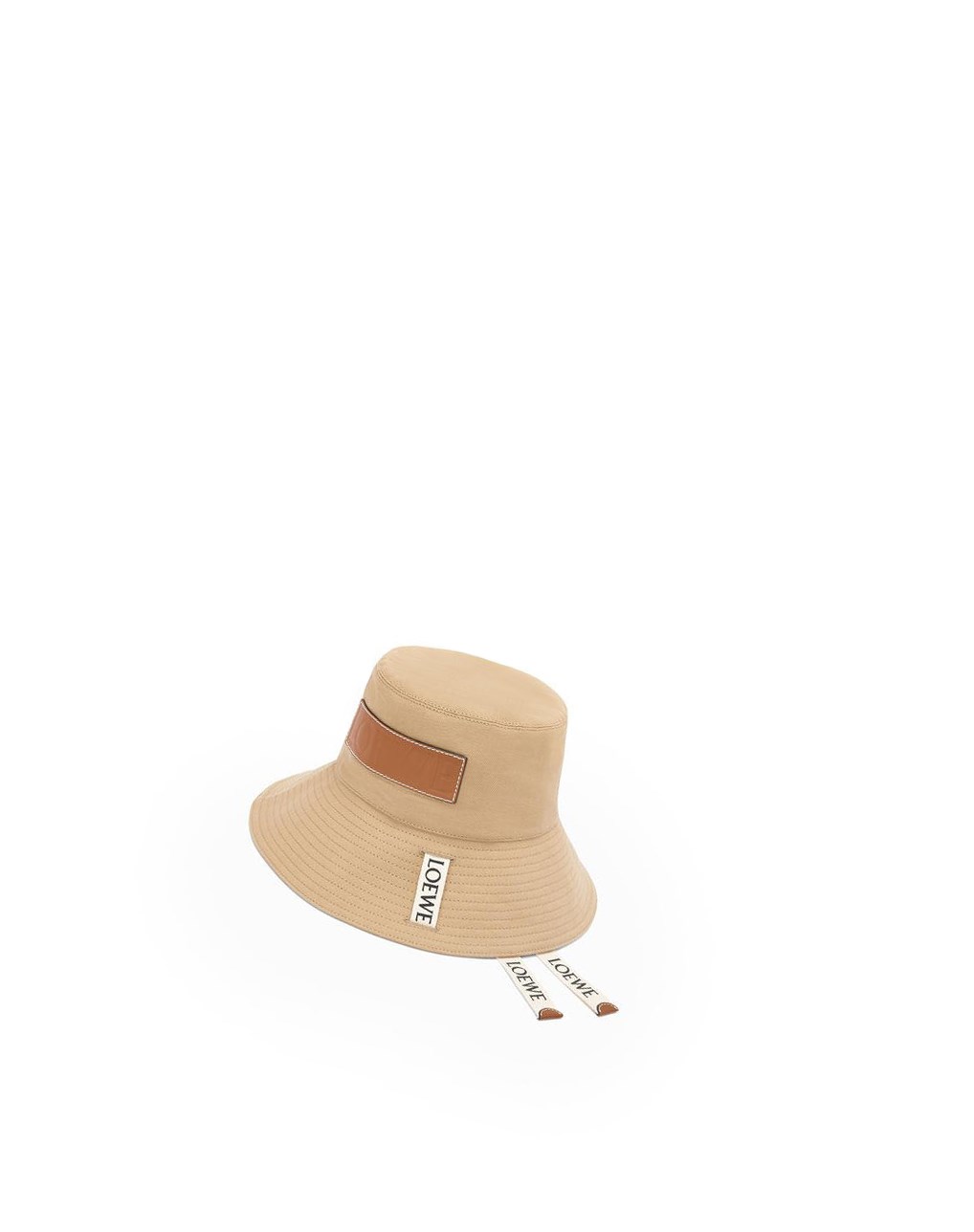 Loewe Fisherman hat in canvas and calfskin Sable | 6283BJOIX