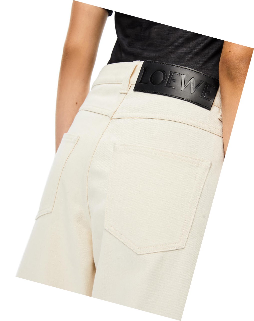 Loewe Fisherman jeans in denim Ivory | 1925UFQIP