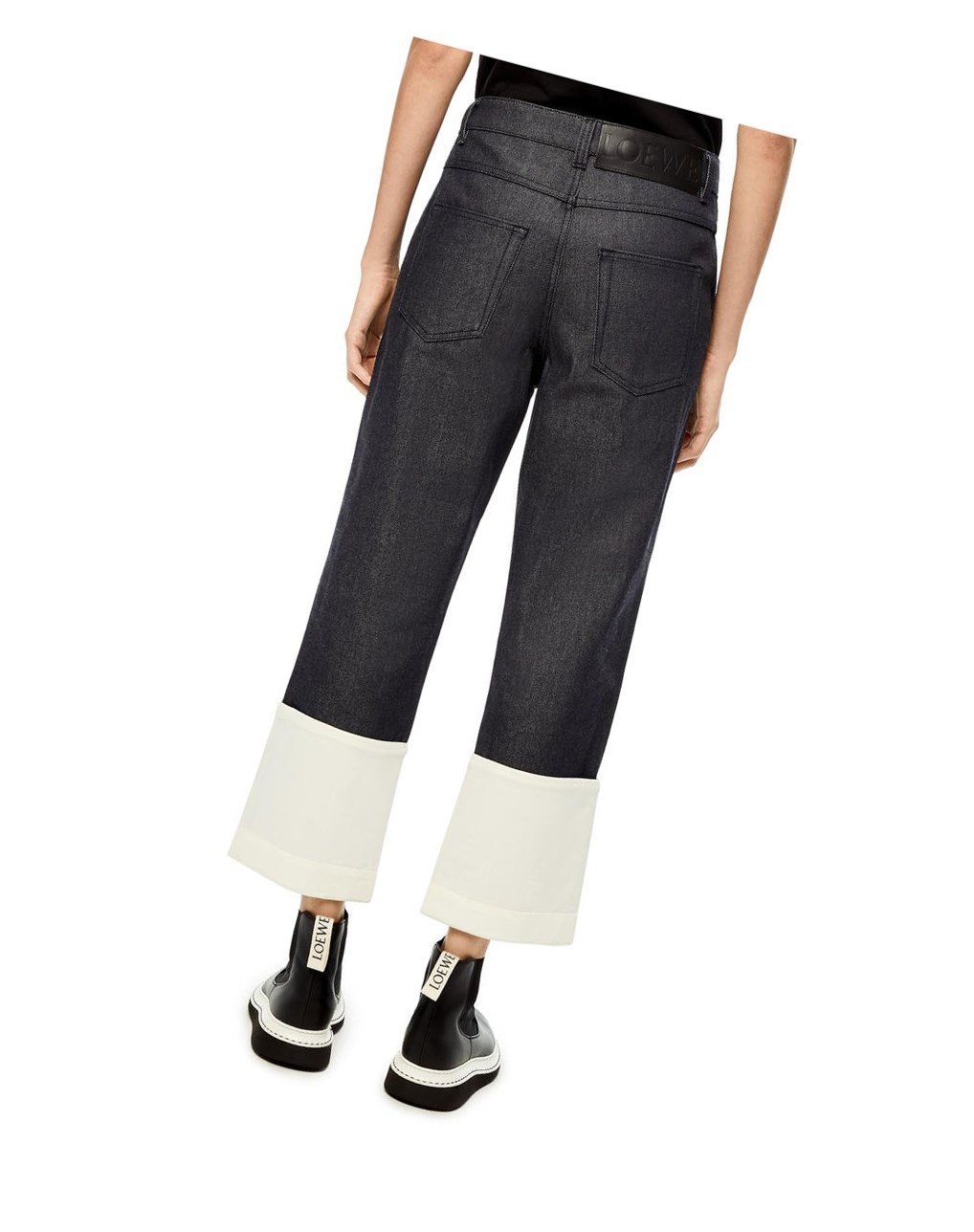 Loewe Fisherman jeans in stone washed denim Bleu Marine Bleu | 6132UCBHT