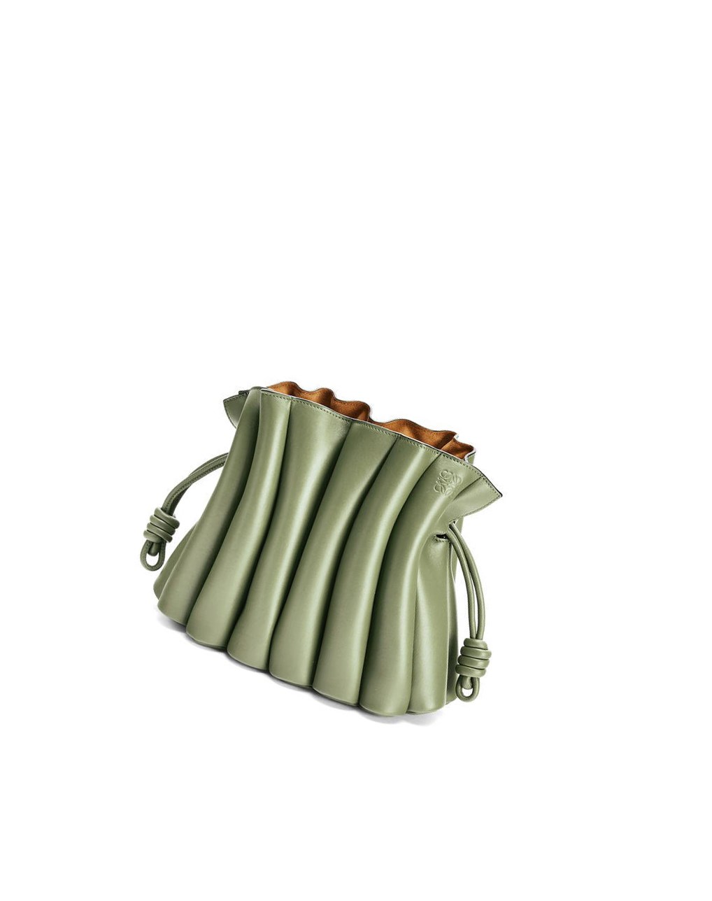 Loewe Flamenco Ondas clutch bag in smooth calfskin Rosemary | 2935QWCBE