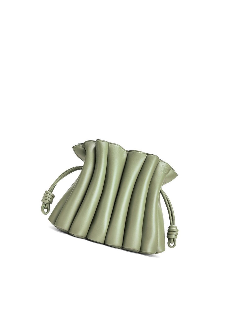 Loewe Flamenco Ondas clutch bag in smooth calfskin Rosemary | 2935QWCBE