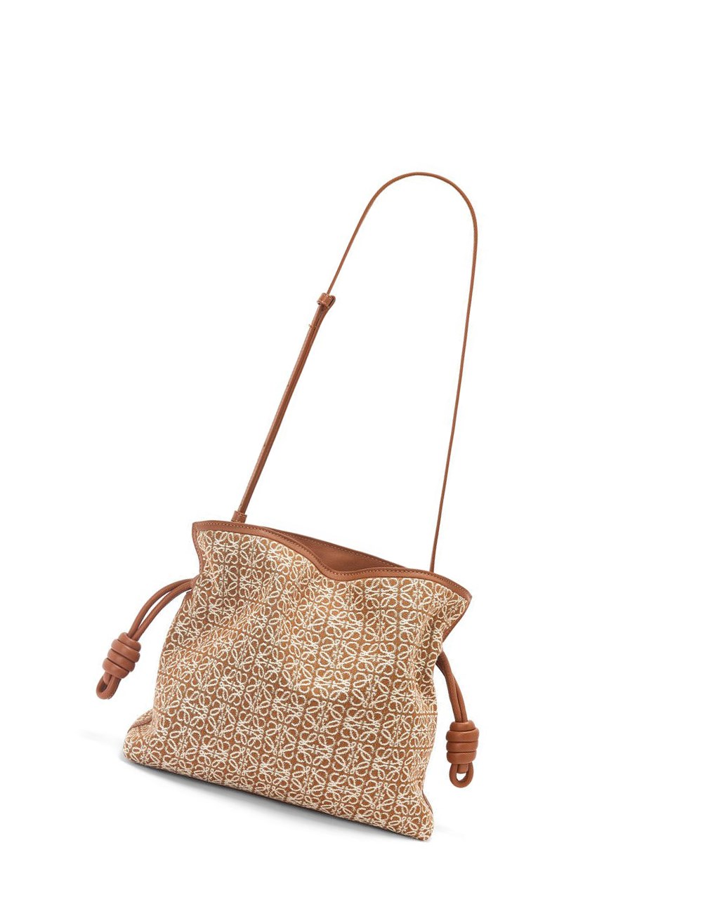 Loewe Flamenco clutch in Anagram jacquard and calfskin Tan / Pecan | 0816ZHQKE