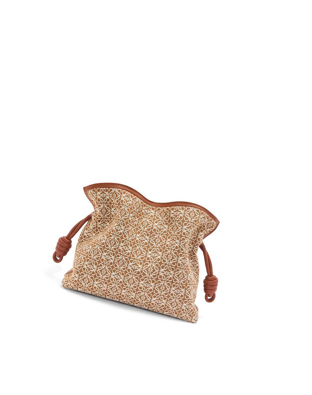 Loewe Flamenco clutch in Anagram jacquard and calfskin Tan / Pecan | 0816ZHQKE